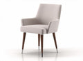 Upholstered dining chair with wooden legs in light gray fabric 50 x 55 x 85cm