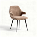 Upholstered dining chair with armrests in brown velvet 45 x 55 x 85cm