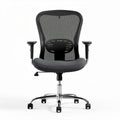 Mesh office chair with adjustable height and ergonomic design in black
