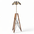 Wooden tripod floor lamp with metal shade for living room use 100 x 50 x 180cm