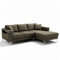 Sectional sofa with storage side pocket in dark gray fabric 230 x 150 x 85cm