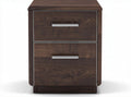 Wooden nightstand with two drawers in walnut color 45 x 40 x 50cm