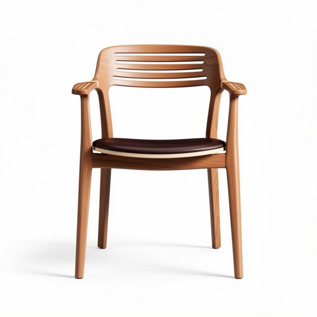 Wooden dining chair with ergonomic design and cushioned seat 45 x 55 x 80cm